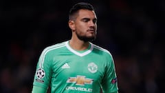 El portero argentino del Manchester United, Sergio Romero, durante un partido.