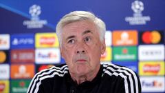 Real Madrid manager Carlo Ancelotti during a press conference at Celtic Park, Glasgow. Picture date: Monday September 5, 2022. (Photo by Robert Perry/PA Images via Getty Images)