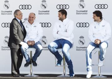 Florentino Pérez, Pablo Laso., Felipe Reyes y sergio llull.