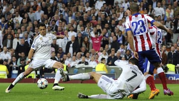 Momento del gol del 'Chicharito' con asistencia de Cristiano Ronaldo.