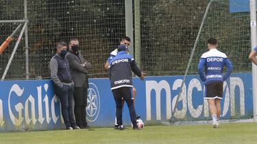 Vidal acudió este martes al entrenamiento en Abegondo