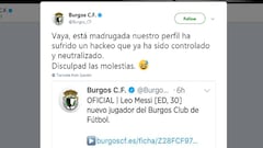 Lower-league Burgos mock Barça hack with Messi announcement
