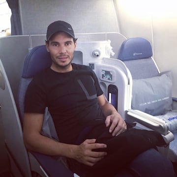 Nadal en el avión rumbo a Las Bahamas