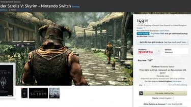 Amazon pone fecha a Skyrim para Nintendo Switch