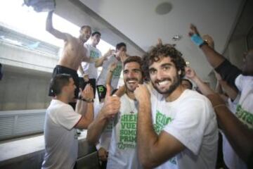 Celebración del Córdoba por el ascenso a primera división