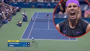 El punto que mete a Nadal en la 4º semifinal de Grand Slam en un mismo año: el grito lo dice todo...