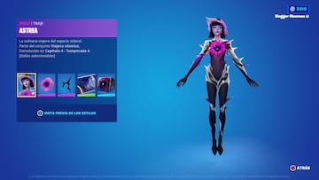 club fortnite septiembre 2023 nueva skin astrea