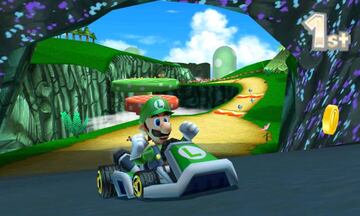 Así se ve Mario Kart 7 (3DS, 2011) con un filtro HD. ¿Se verá así aproximadamente Mario Kart Tour?