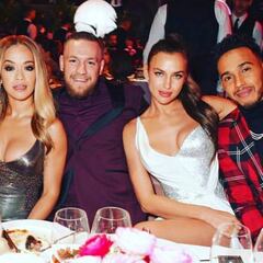 Irina Shayk y Hamilton, muy juntos de fiesta con McGregor
