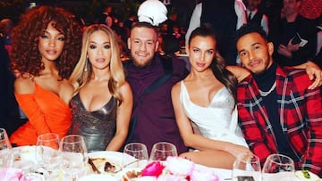 Irina Shayk y Hamilton, muy juntos de fiesta con McGregor