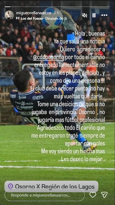 “No estoy en los planes y decidí que si no jugaba acá, dejaría el fútbol profesional”