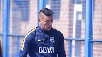 Ricardo Centurión durante un entrenamiento con Boca Juniors.