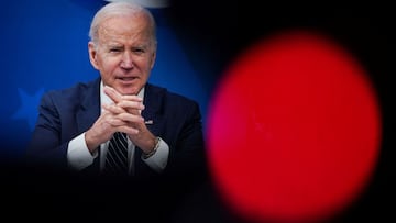 U.S. President Joe Biden speaks during a meeting about ARPA-H, a health research agency that seeks to accelerate progress on curing cancer and additional health innovations, in the South Court Auditorium on the White House complex, in Washington, U.S., Ma