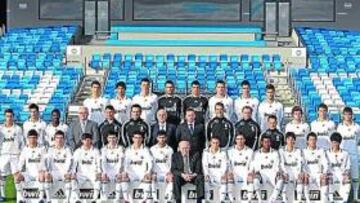 <b>LA FOTO DEL FILIAL.</b> Alipio ya fue uno más ayer en la foto ofi cial del fi lial madridista.