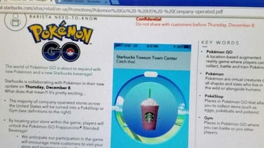 Starbucks promocionará Pokémon GO temporalmente