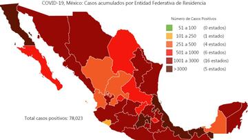 Mapa y casos de coronavirus en México por estados hoy 28 de mayo