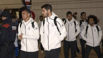Llegada de los jugadores del Real Madrid a Barcelona.