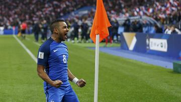 Dimitri Payet celebrates after he scored against Sweden.