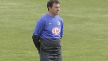 Abel ha dirigido el que puede ser su último entrenamiento como técnico del Atlético de Madrid.