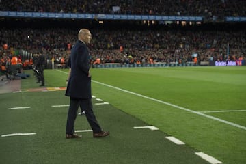 Zinedine Zidane, en su primera visita al Camp Nou como entrenador del Real Madrid.