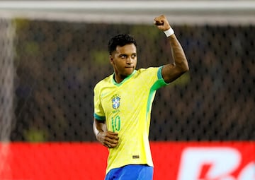 Brazil's Rodrygo celebrates 