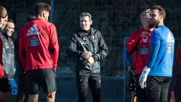 Sergio, durante un entrenamiento en A Madroa.