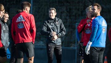 Sergio, durante un entrenamiento en A Madroa.