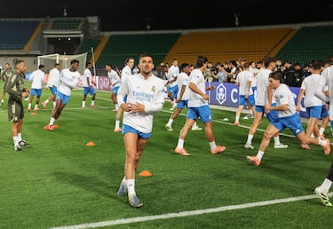 Dani Ceballos trabaja con intensidad en el entrenamiento previo al choque europeo.