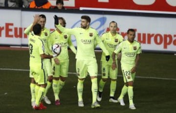 2-2. Los jugadores del Barça celebraron el gol del empate.