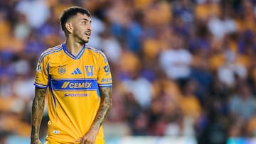 Correa durante su debut con Tigres tras dejar el Atlético de Madrid, en el que ha estado la última década.