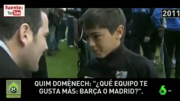 Brahim con 12 años decantaba su amor por el Barça