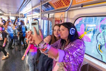 Fans attend a Taylor Swift theme party ahead of her performance in Toronto, Ontario.