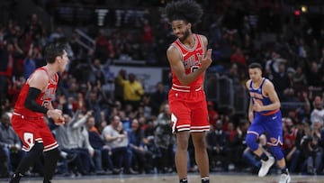 Coby White, durante un partido de los Chicago Bulls de la NBA