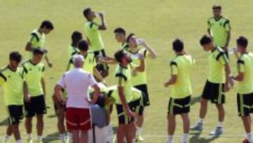 La Sub-19, en el entrenamiento de hoy.