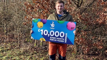 Landscape gardener James Evans won the National Lottey’s Set for Life draw and will receive £10,000 every month until he is 51.