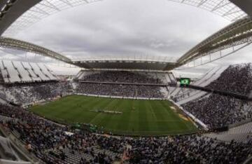 Estadio Arena de Sao Paulo donde jugarán Brasil y Croacia el partido inaugural del Mundial 2014.