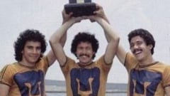 Hugo, Vargas y Tuca levantan la Copa Interamericana de 1980.