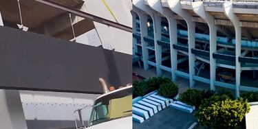 Al exterior se realizó la restauración, limpieza y el refuerzo estructural de la fachada de acero, lo que hizo posible la instalación de nuevas pantallas LED y luces. 