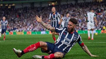 Sergio Ramos celebrates his goal 2-1 of Monterrey during the 10th round match between Monterrey and Santos as part of the Liga BBVA MX, Torneo Clausura 2025 at BBVA Bancomer Stadium, on March 02, 2025 in Monterrey, Nuevo Leon, Mexico.