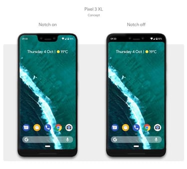 Así quedaría el Google Pixel 3 XL sin el notch