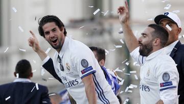 Isco y Carvajal, en la celebración del doblete.