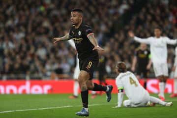 Lack of consistency | Manchester City's Gabriel Jesus celebrates his first goal as Real Madrid players complain.