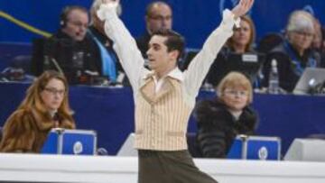 Javier Fernández, durante la competición en Suecia.