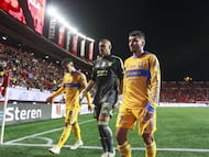 during the quarter-final first match between Tijuana and Tigres UANL as part of the Liga BBVA MX, Torneo Apertura 2025 at Caliente Stadium, on November 26, 2025 in Tijuana, Baja California,, Mexico.