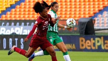 MEDELLIN - COLOMBIA, 07-03-2022: Atletico Nacional y Deportes Tolima durante partido de la fecha 4 por la Liga Femenina BetPlay DIMAYOR 2022 jugado en el estadio Atanasio Girardot de la ciudad de Medellin. / Atletico Nacional and Deportes Tolima during a 