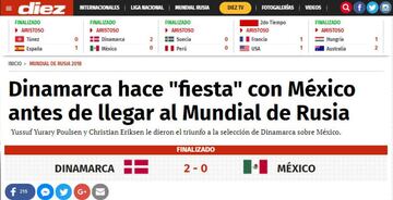 Así vio la prensa internacional la derrota de México ante Dinamarca