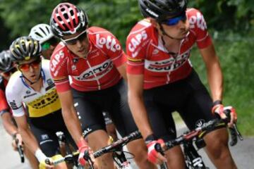 Thomas De Gendt, Tony Gallopin y George Bennett.