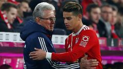 James Rodr&iacute;guez y Jupp Heynckes