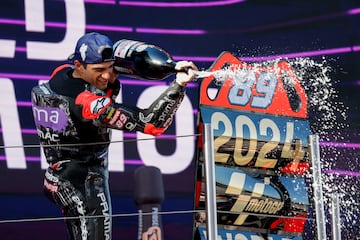 La celebración de Jorge Martín tras ganar el Mundial