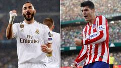 Benzema y Morata: los goleadores de Real Madrid y Atl&eacute;tico se vuelven a reencontrar tres a&ntilde;os despu&eacute;s tras haber compartido vestuario blanco cinco temporadas.